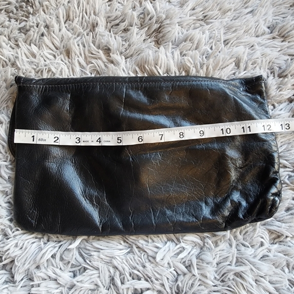 SAS Black Leather Clutch Zipper Pocket‎ Magnetic Closure Rectangle - Picture 12 of 16